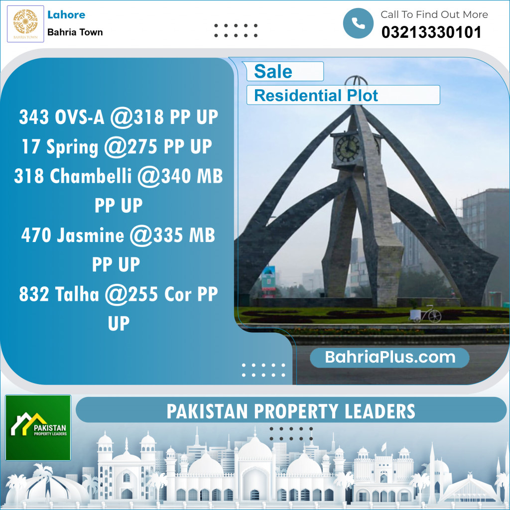 Residential Plot for Sale in Bahria Town, Lahore - (BP-142620)