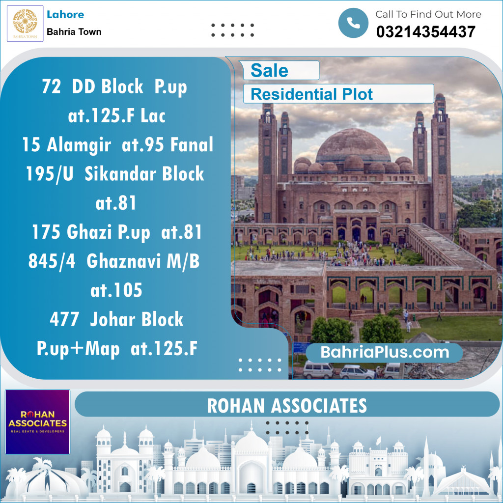 Residential Plot for Sale in Bahria Town, Lahore - (BP-142645)