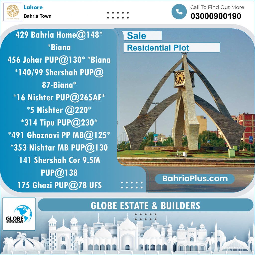 Residential Plot for Sale in Bahria Town, Lahore - (BP-142679)