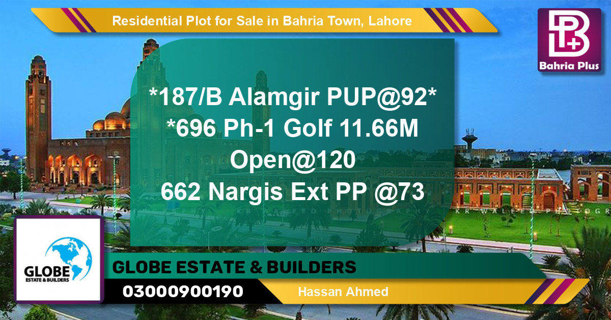 Residential Plot for Sale in Bahria Town, Lahore - (BP-142681)