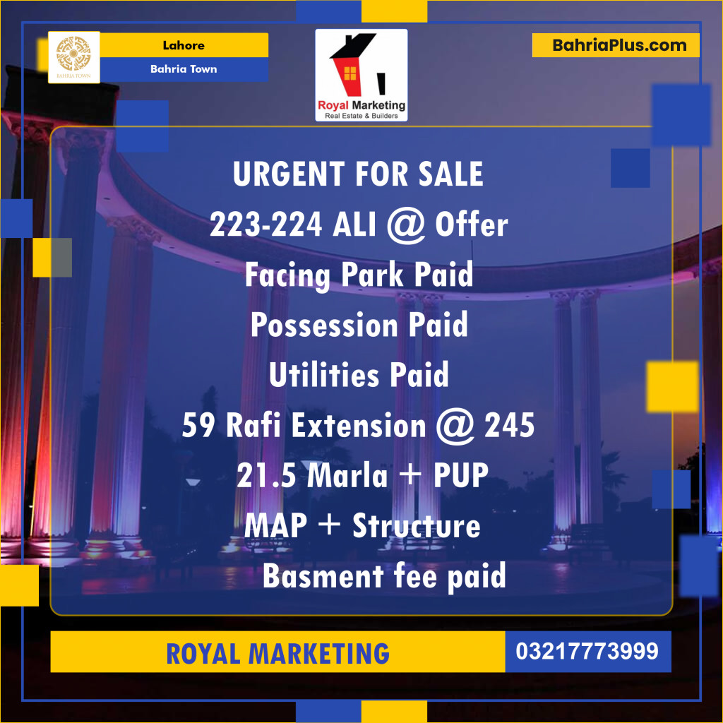 Residential Plot for Sale in Bahria Town, Lahore - (BP-142703)