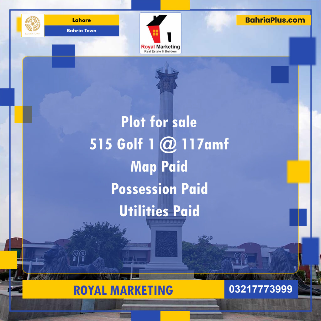 Residential Plot for Sale in Golf Phase 1 -  Bahria Town, Lahore - (BP-142707)