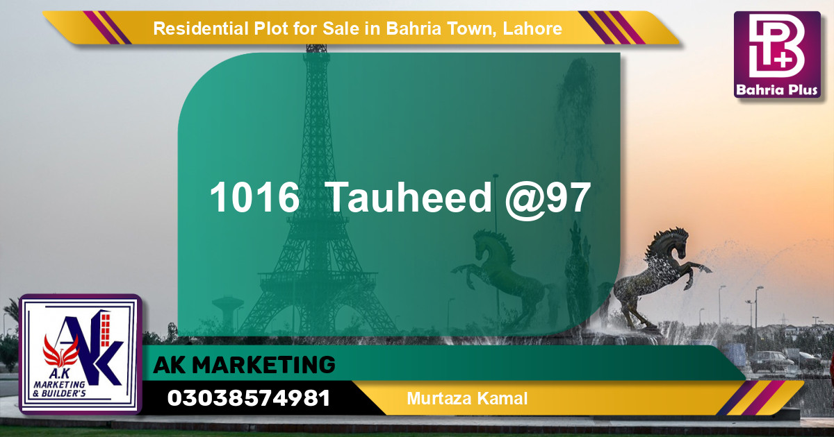 Residential Plot for Sale in Sector F - Tauheed Block -  Bahria Town, Lahore - (BP-142720)