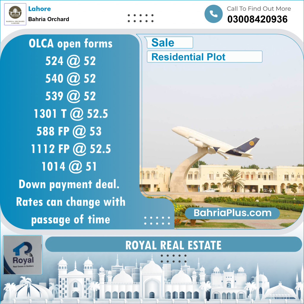 Residential Plot for Sale in OLC-A Block -  Bahria Orchard, Lahore - (BP-142770)