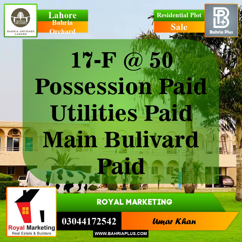 Residential Plot for Sale in Bahria Orchard, Lahore - (BP-142774)