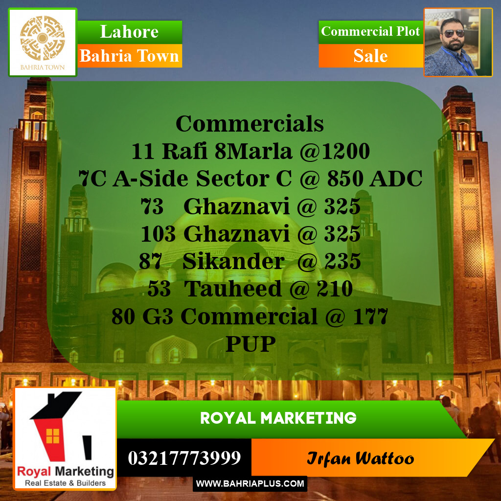 Commercial Plot for Sale in Bahria Town, Lahore - (BP-142803)