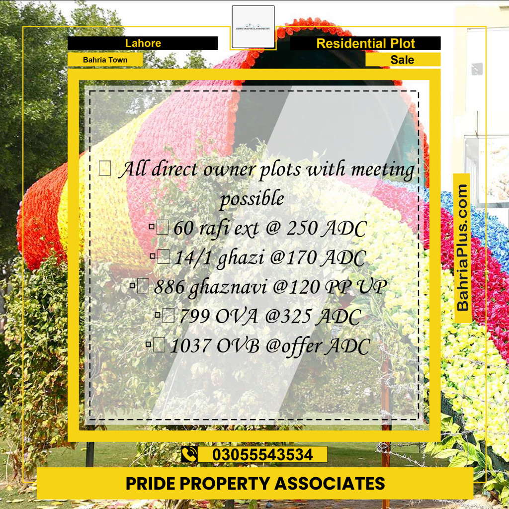 Residential Plot for Sale in Bahria Town, Lahore - (BP-142820)