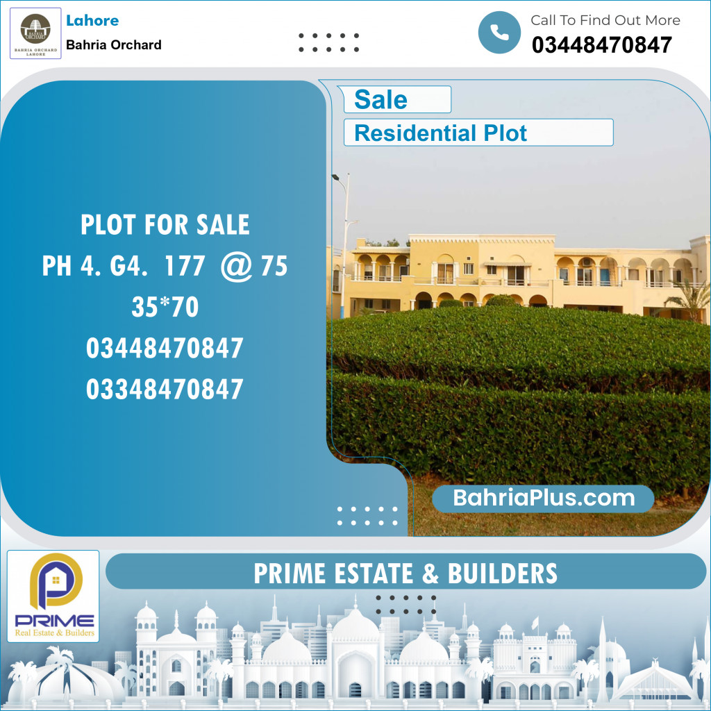 Residential Plot for Sale in Bahria Orchard, Lahore - (BP-142882)