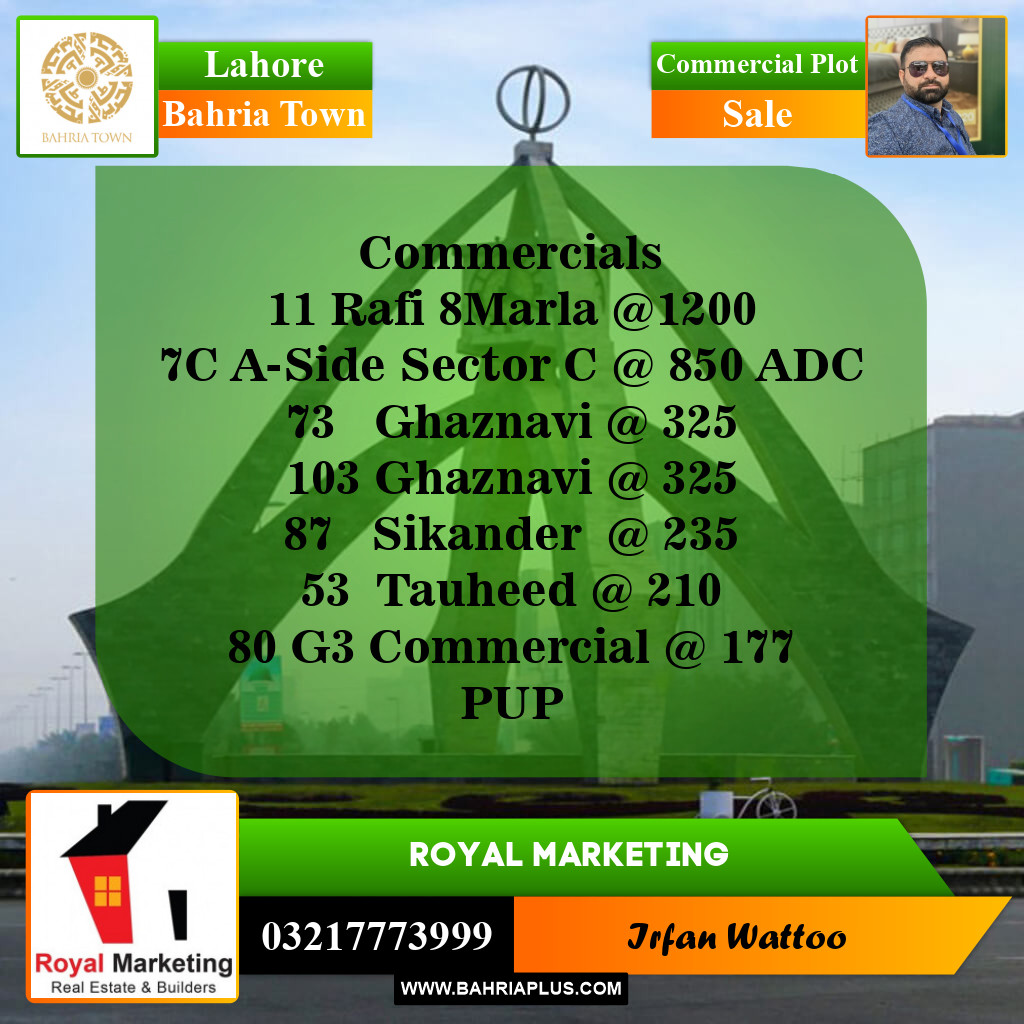 Commercial Plot for Sale in Bahria Town, Lahore - (BP-142888)