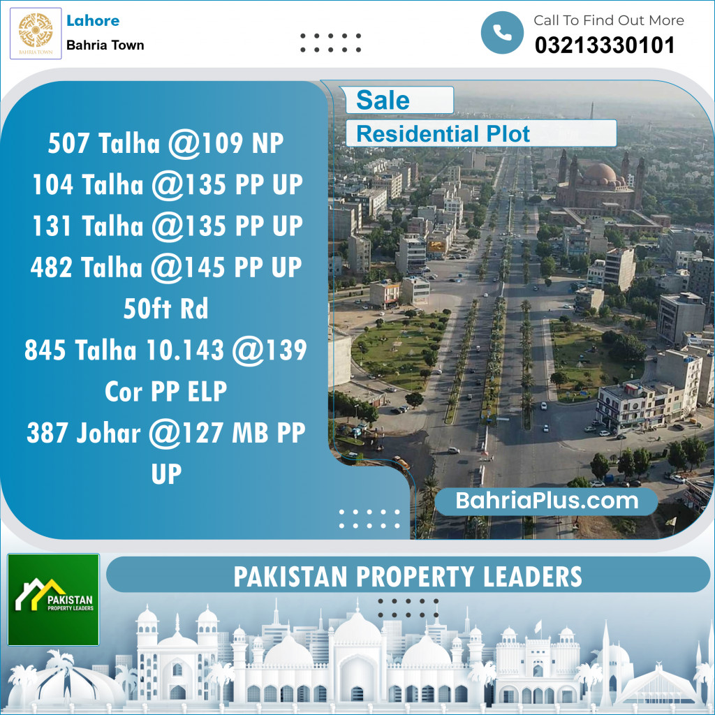 Residential Plot for Sale in Bahria Town, Lahore - (BP-142914)