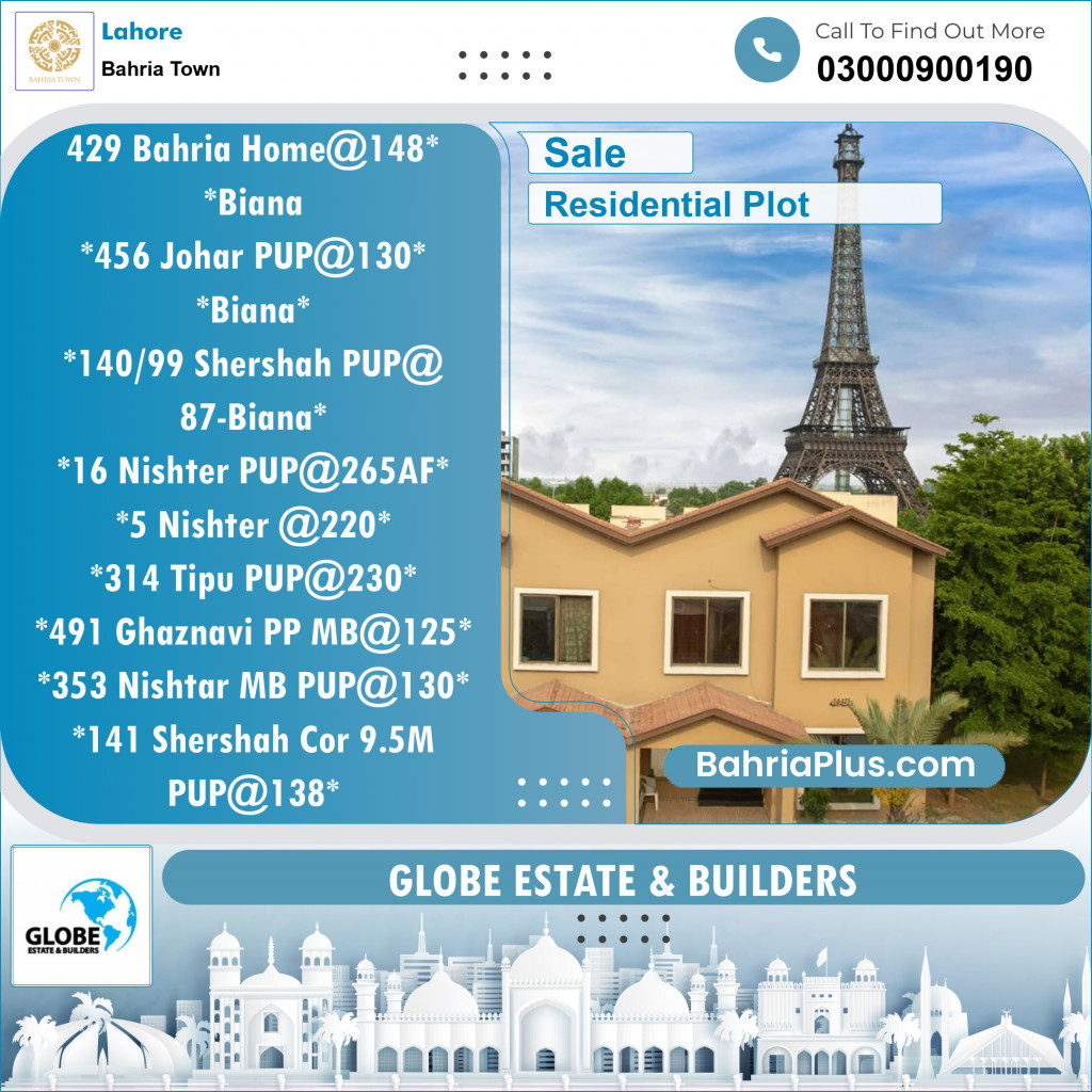 Residential Plot for Sale in Bahria Town, Lahore - (BP-142926)