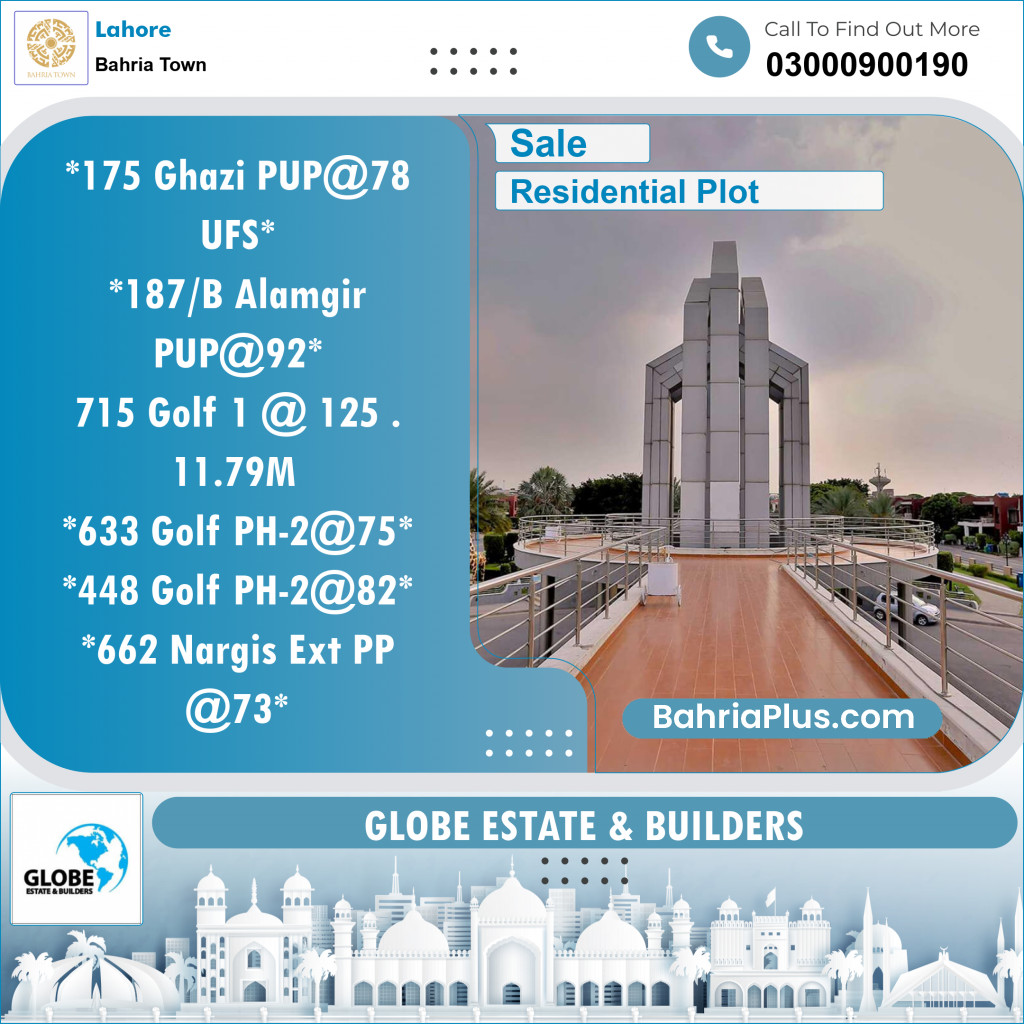 Residential Plot for Sale in Bahria Town, Lahore - (BP-142927)