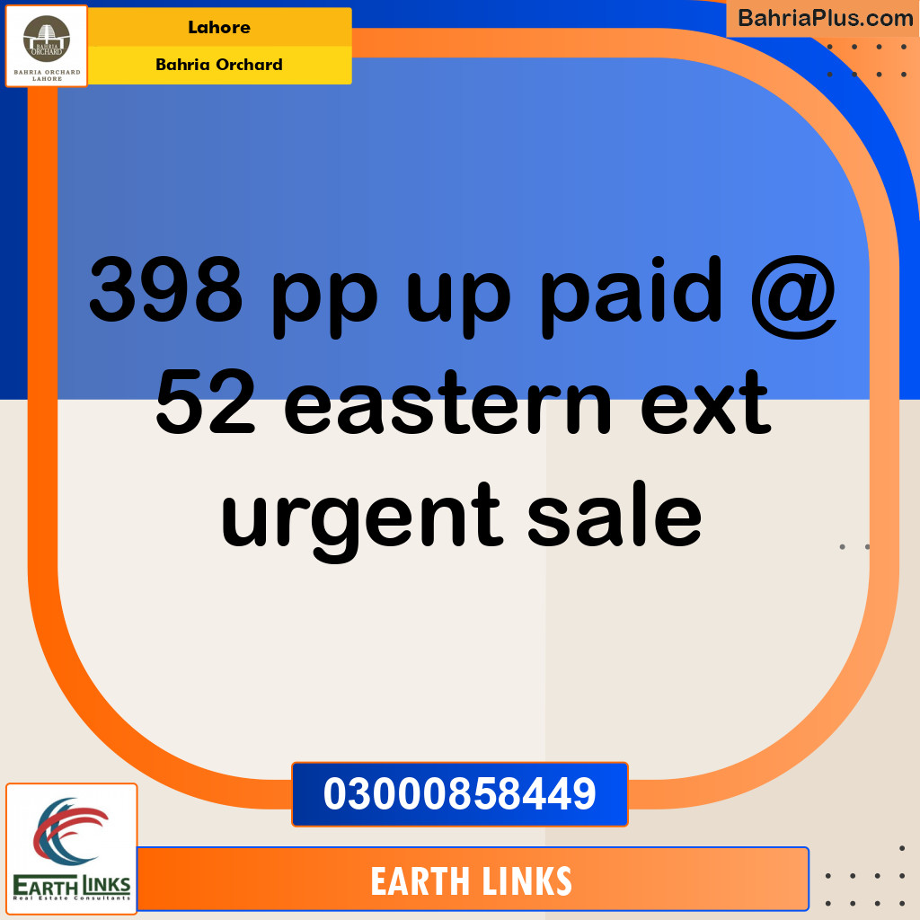 Residential Plot for Sale in Phase 1 - Eastern District Ext. I -  Bahria Orchard, Lahore - (BP-142928)