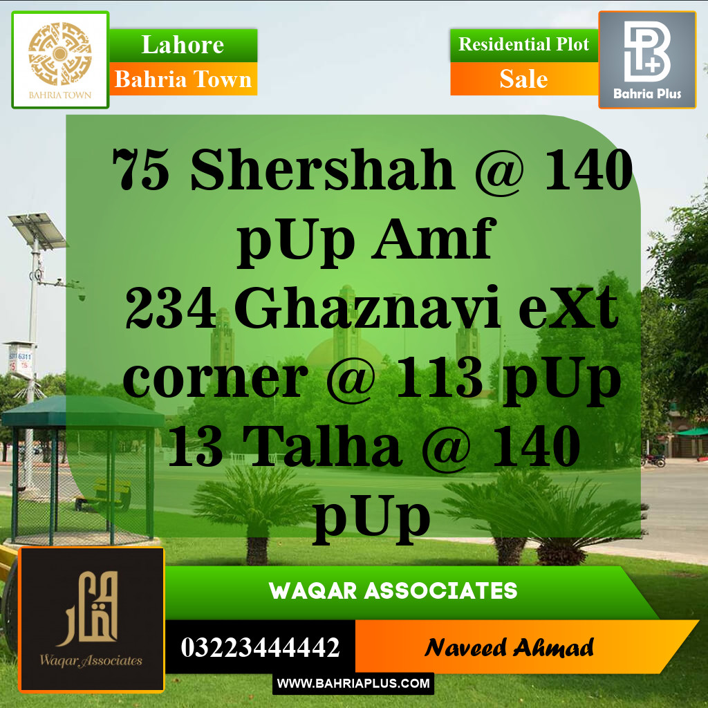 Residential Plot for Sale in Bahria Town, Lahore - (BP-142952)