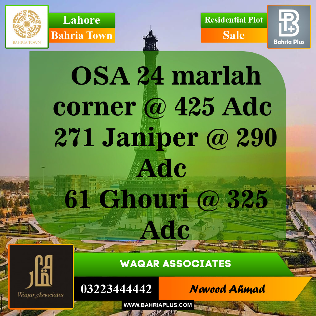 Residential Plot for Sale in Overseas A -  Bahria Town, Lahore - (BP-142955)