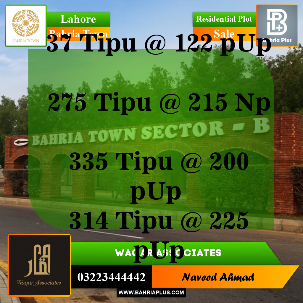 Residential Plot for Sale in Bahria Town, Lahore - (BP-142969)