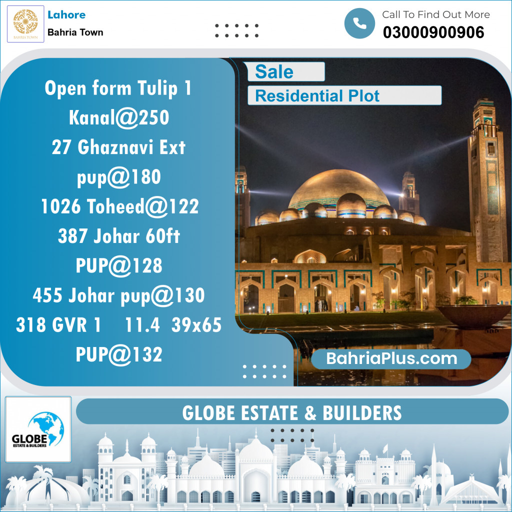 Residential Plot for Sale in Bahria Town, Lahore - (BP-142971)