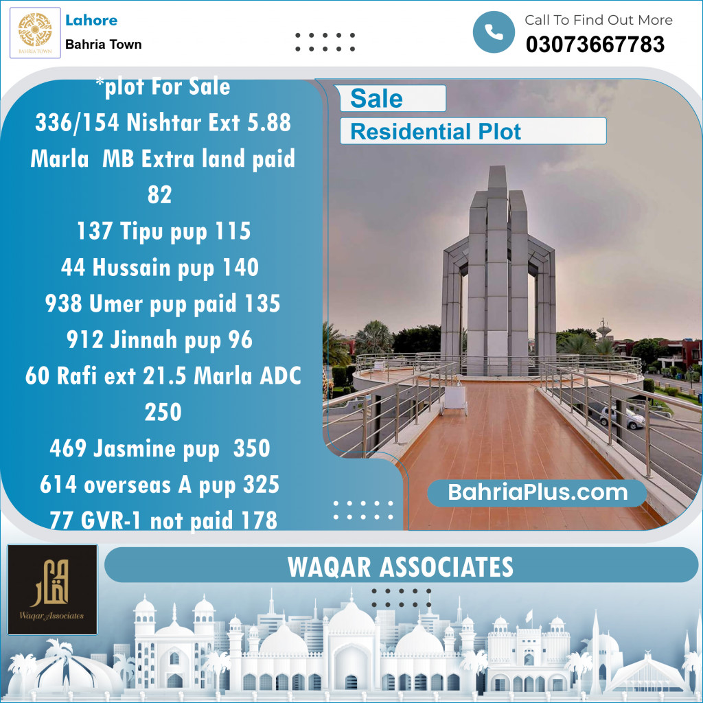 Residential Plot for Sale in Bahria Town, Lahore - (BP-142990)
