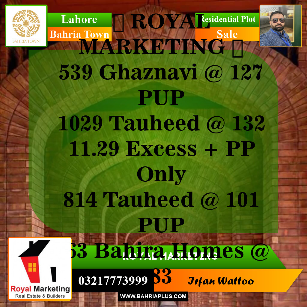 Residential Plot for Sale in Bahria Town, Lahore - (BP-143024)