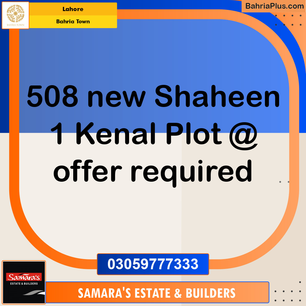 Residential Plot for Sale in Bahria Town, Lahore - (BP-143028)