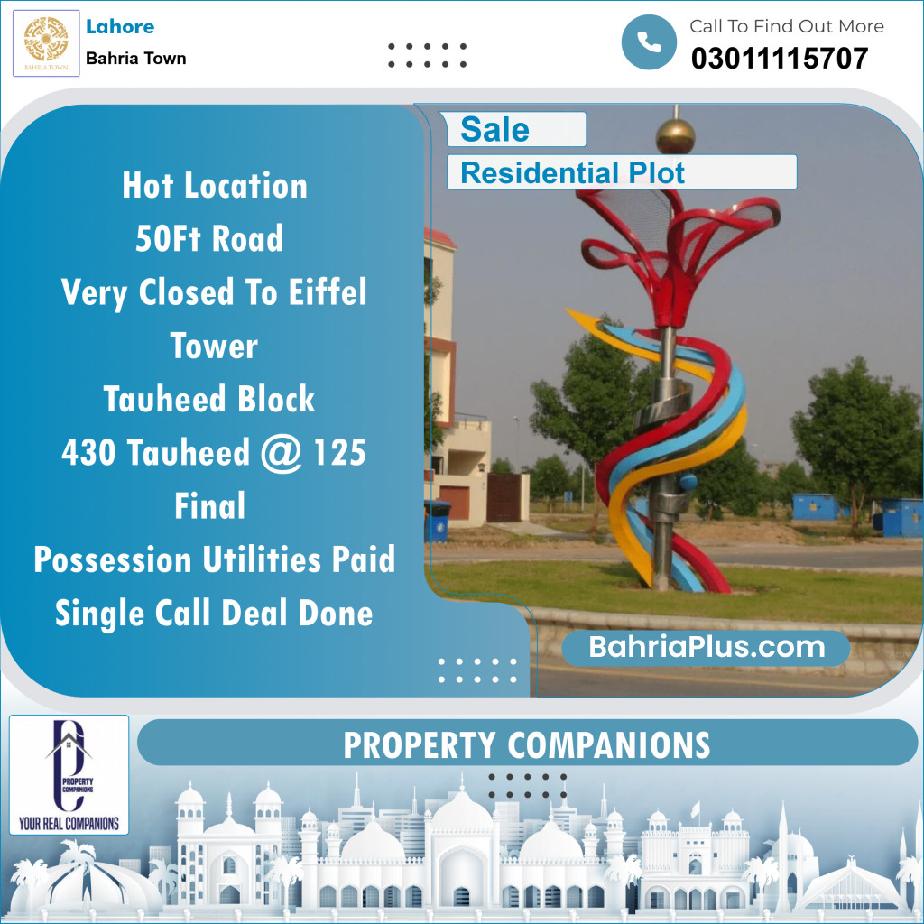 Residential Plot for Sale in Bahria Town, Lahore - (BP-143066)