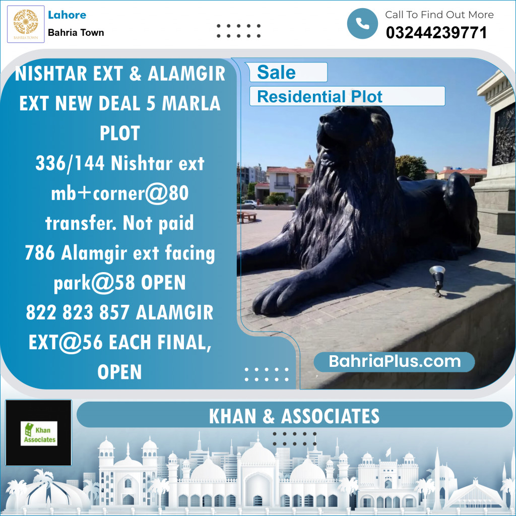 Residential Plot for Sale in Bahria Town, Lahore - (BP-143075)