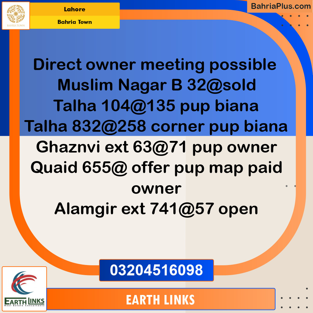 Residential Plot for Sale in Bahria Town, Lahore - (BP-143076)