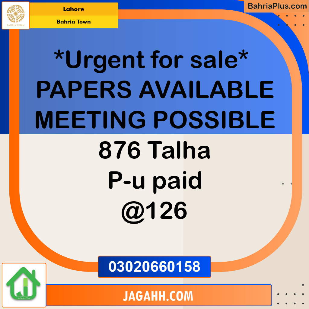 Residential Plot for Sale in Bahria Town, Lahore - (BP-143081)