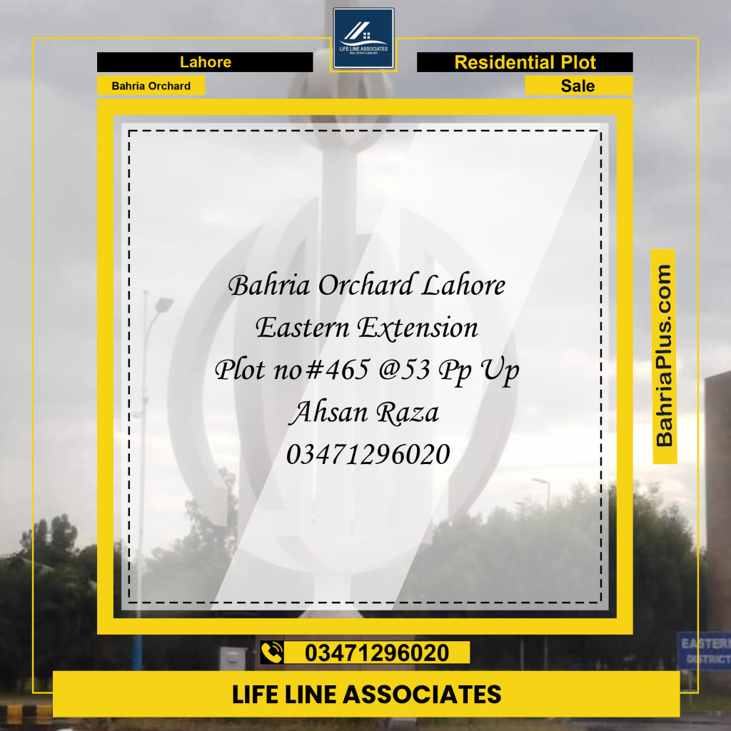 Residential Plot for Sale in Bahria Orchard, Lahore - (BP-143099)