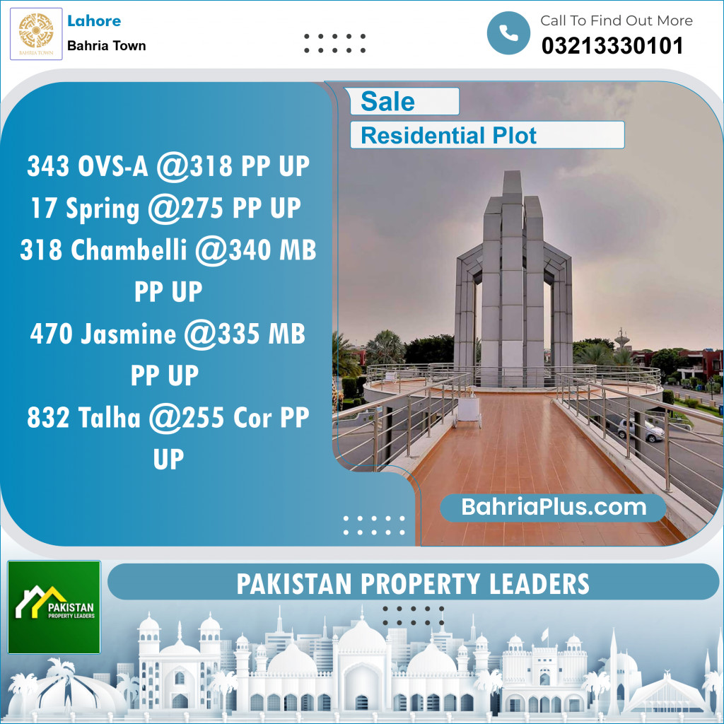 Residential Plot for Sale in Bahria Town, Lahore - (BP-143124)