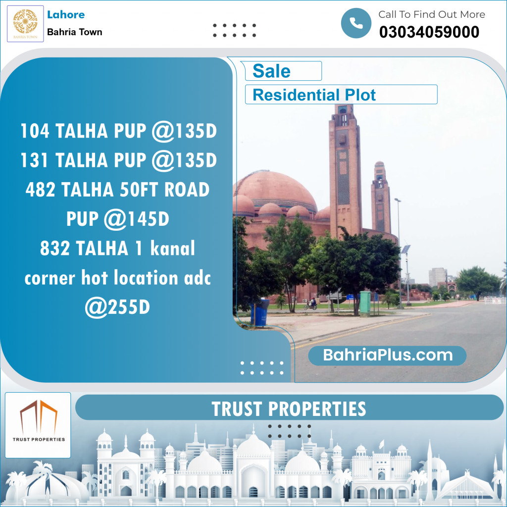 Residential Plot for Sale in Bahria Town, Lahore - (BP-143130)