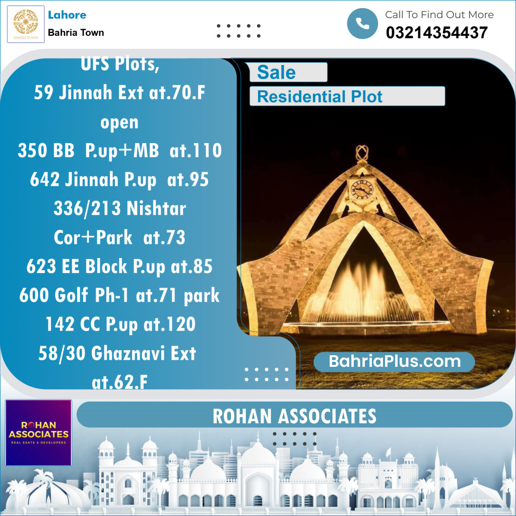 Residential Plot for Sale in Bahria Town, Lahore - (BP-143166)