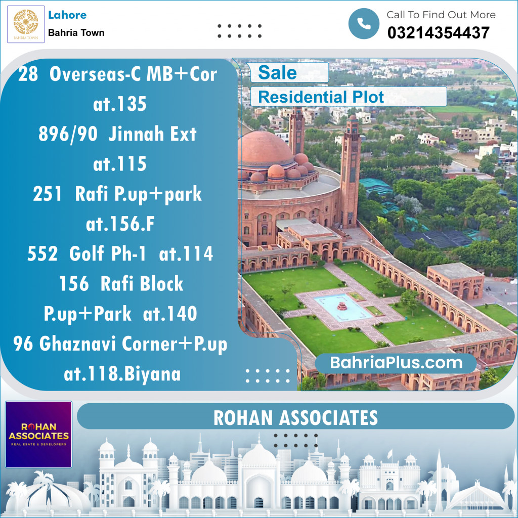 Residential Plot for Sale in Bahria Town, Lahore - (BP-143169)