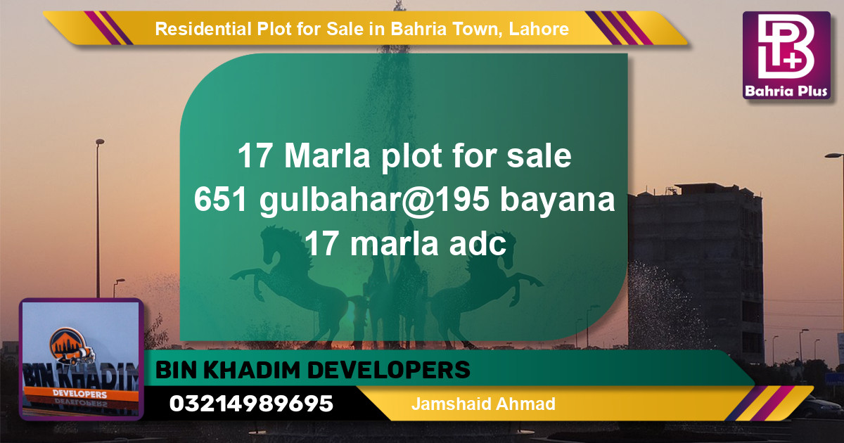 Residential Plot for Sale in Bahria Town, Lahore - (BP-143199)