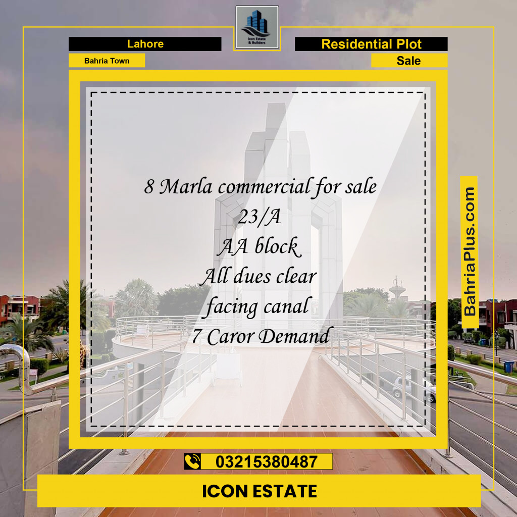 Residential Plot for Sale in Bahria Town, Lahore - (BP-143202)