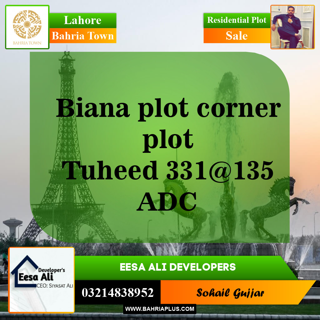 Residential Plot for Sale in Bahria Town, Lahore - (BP-143222)