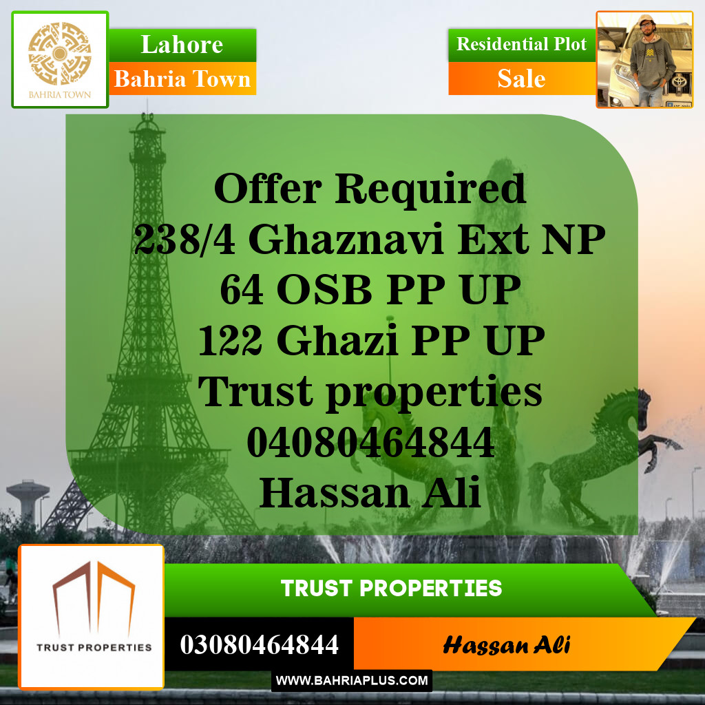 Residential Plot for Sale in Bahria Town, Lahore - (BP-143230)