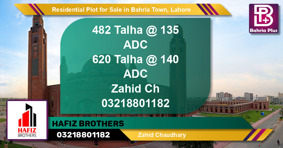 Residential Plot for Sale in Bahria Town, Lahore - (BP-143231)