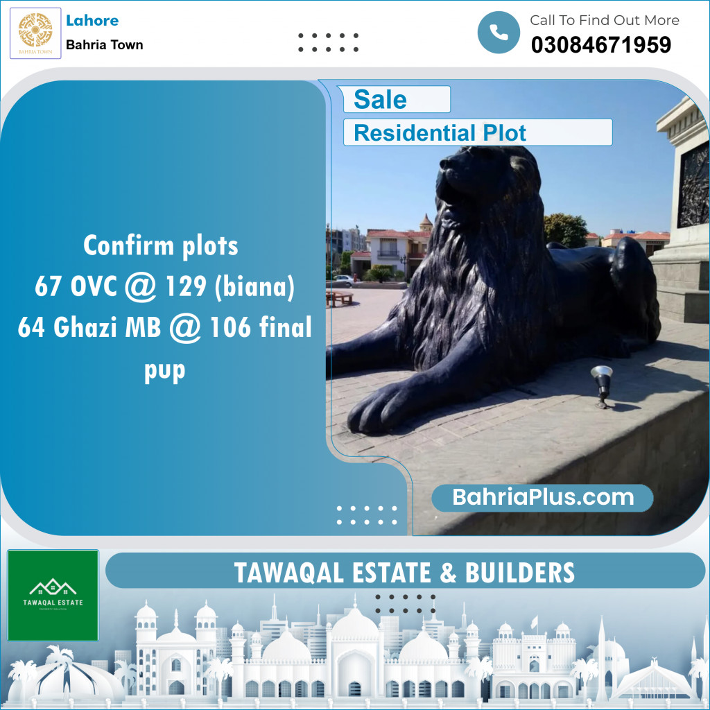 Residential Plot for Sale in Bahria Town, Lahore - (BP-143257)