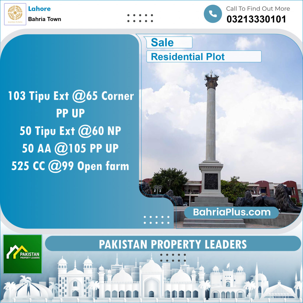 Residential Plot for Sale in Bahria Town, Lahore - (BP-143319)