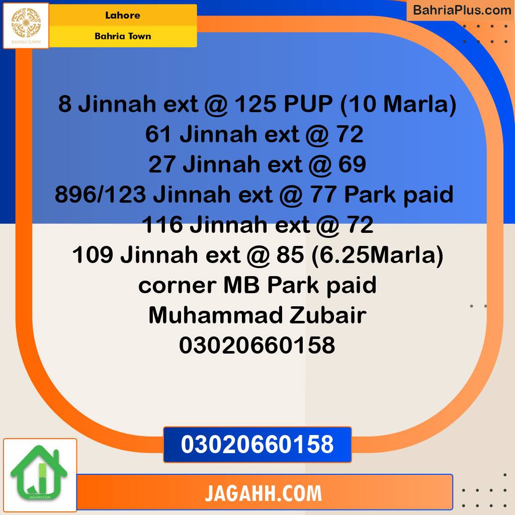 Residential Plot for Sale in Sector E - Jinnah Ext. Block -  Bahria Town, Lahore - (BP-143357)