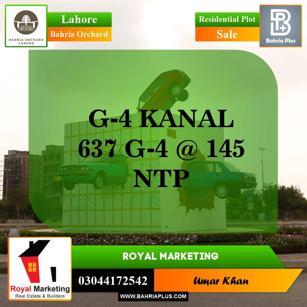 Residential Plot for Sale in Bahria Orchard, Lahore - (BP-143366)