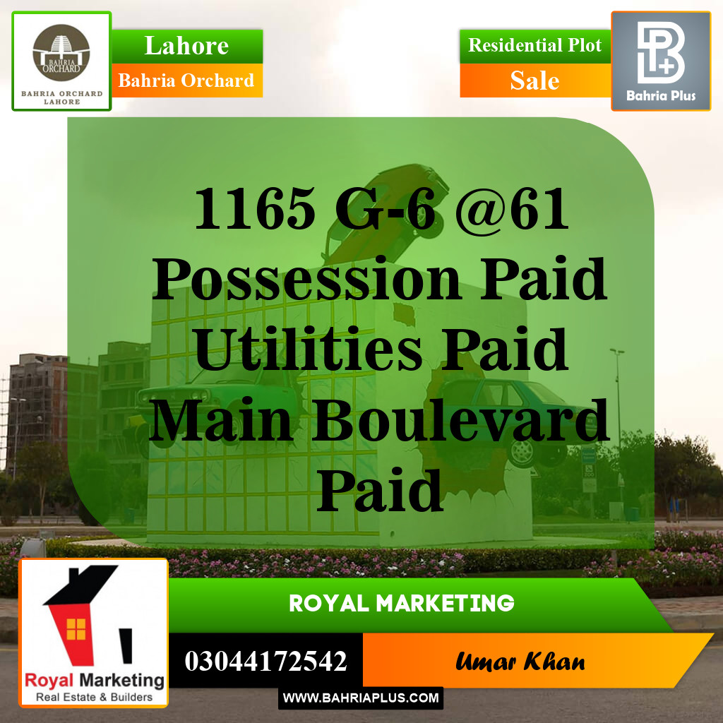 Residential Plot for Sale in Bahria Orchard, Lahore - (BP-143368)