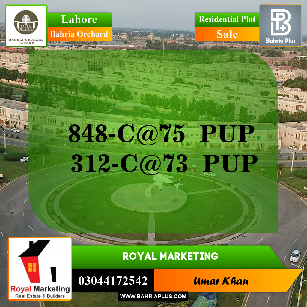 Residential Plot for Sale in Bahria Orchard, Lahore - (BP-143371)