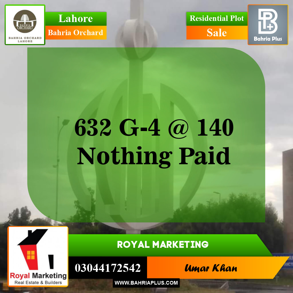 Residential Plot for Sale in Bahria Orchard, Lahore - (BP-143373)