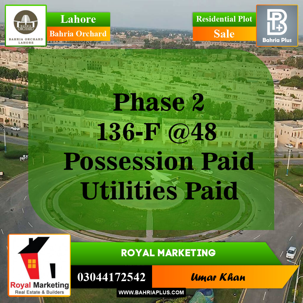 Residential Plot for Sale in Bahria Orchard, Lahore - (BP-143382)