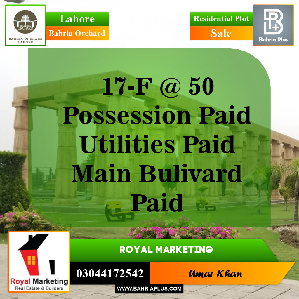 Residential Plot for Sale in Bahria Orchard, Lahore - (BP-143385)