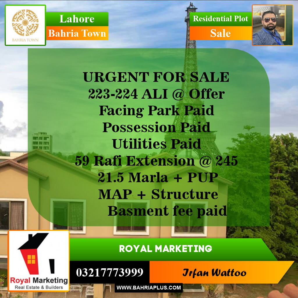 Residential Plot for Sale in Bahria Town, Lahore - (BP-143386)