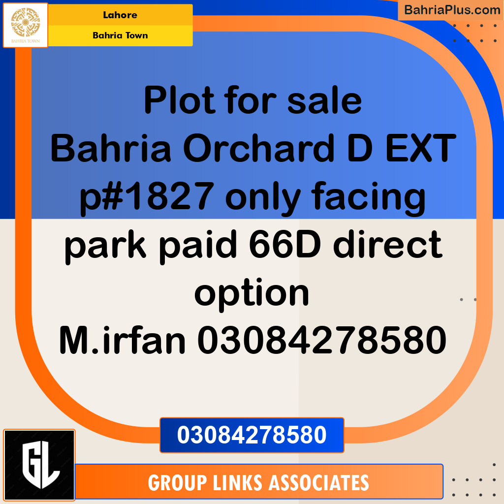 Residential Plot for Sale in Phase 2 - D Block -  Bahria Orchard, Lahore - (BP-143411)