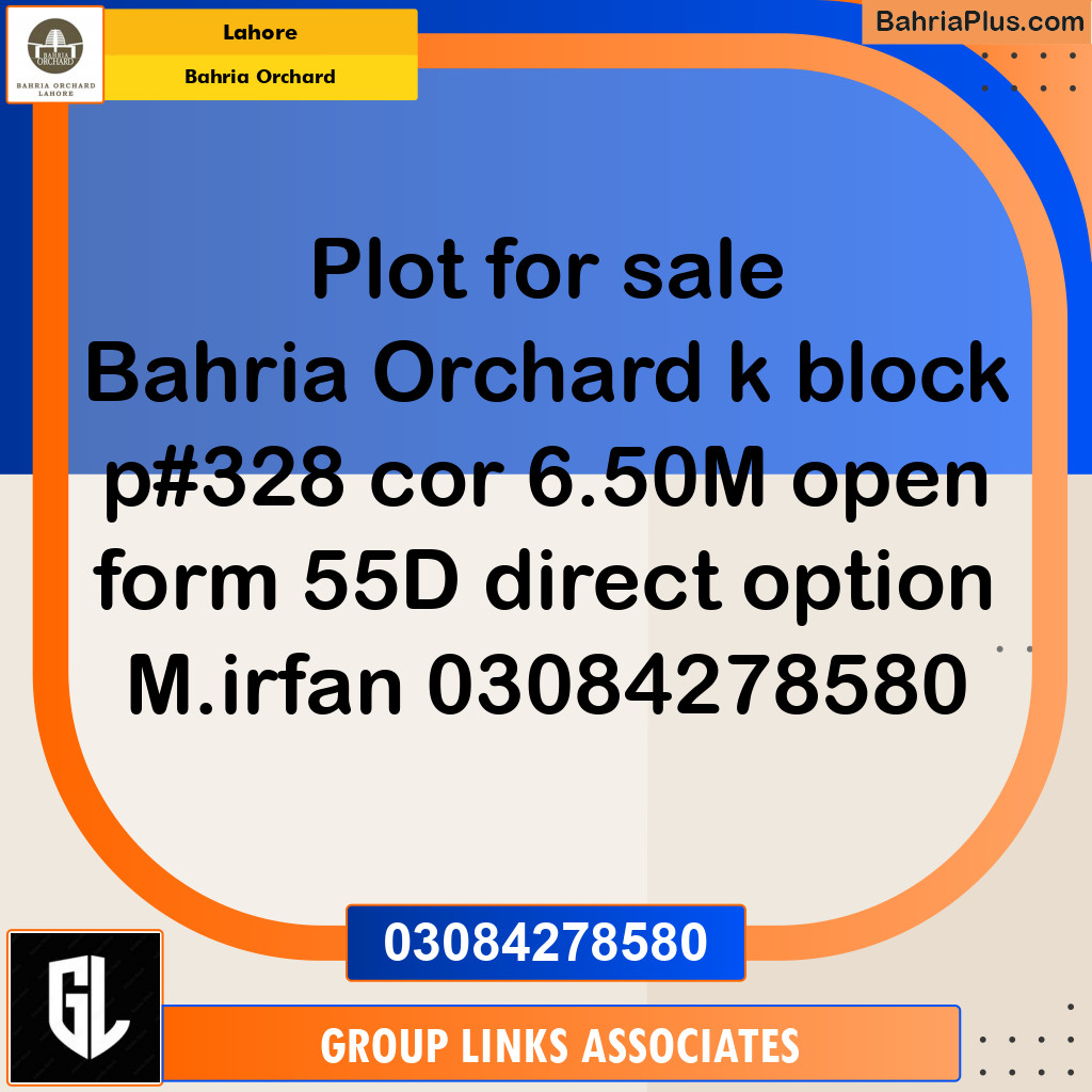 Residential Plot for Sale in Phase 2 - K Block -  Bahria Orchard, Lahore - (BP-143417)